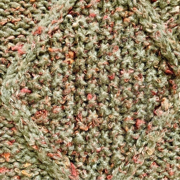 Jolt Green Orange Fall Crop Knitted Woven Pullover Sweater Size Small - Picture 4 of 9
